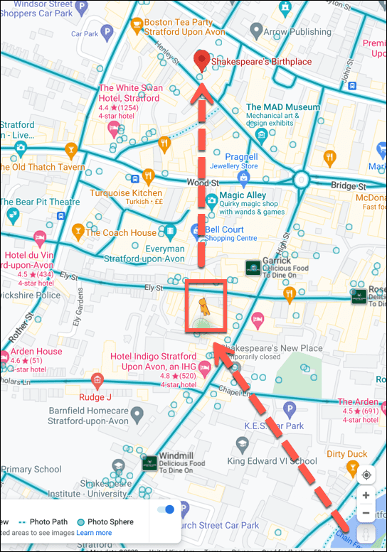 icône google maps vue sur la rue
