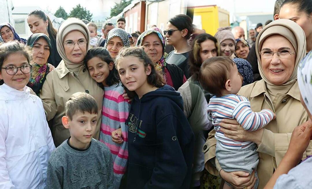 Emine Erdoğan a rencontré les victimes du tremblement de terre à Hatay