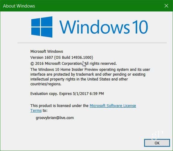 Microsoft publie Windows 10 Insider Preview Build 14936