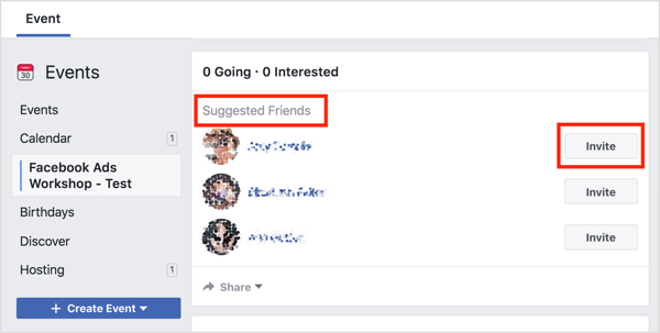 Facebook suggérera des personnes à inviter qui sont vos amis qui aiment également la page hôte comme première option.