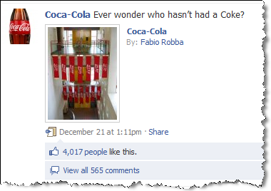 coca-cola sur facebook