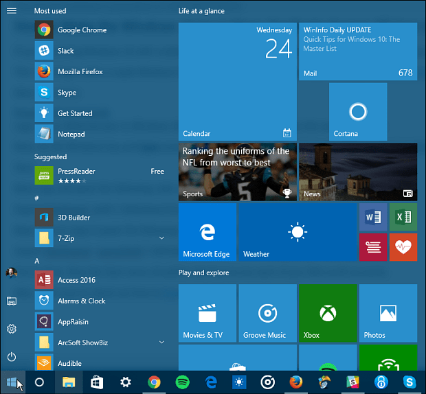 Comment faire le menu Démarrer de Windows 10 en double parmi tous les comptes d'utilisateurs