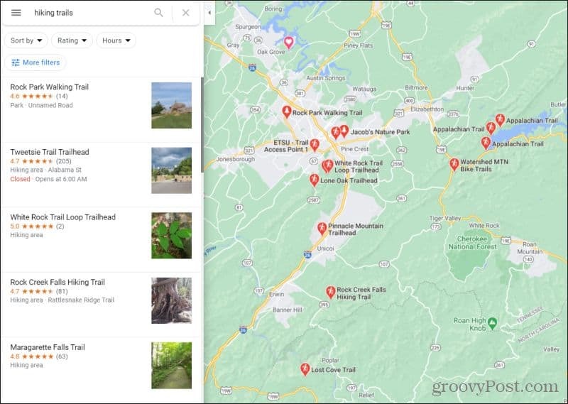 google maps sentiers de randonnée