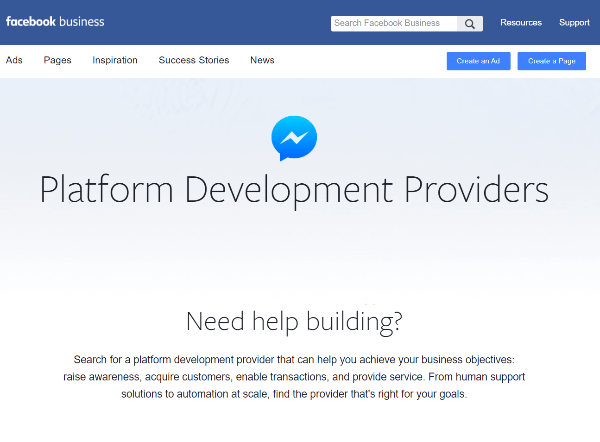 Le nouveau répertoire Facebook des fournisseurs de développement de plates-formes est une ressource permettant aux entreprises de trouver des fournisseurs spécialisés dans la création d'expériences sur Messenger.