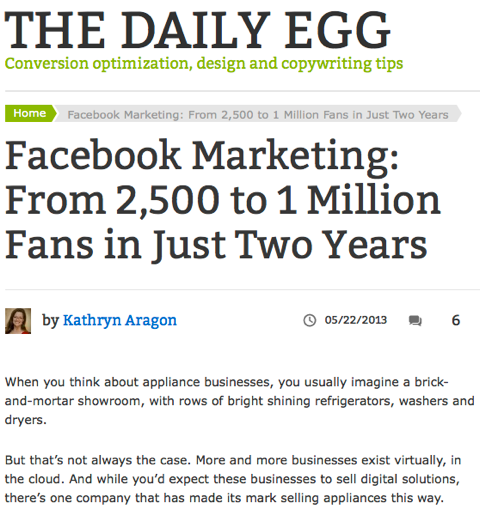 facebook marketing de l'œuf quotidien