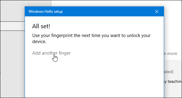 4 Windows Hello Fingerprint Complete Ajouter un autre