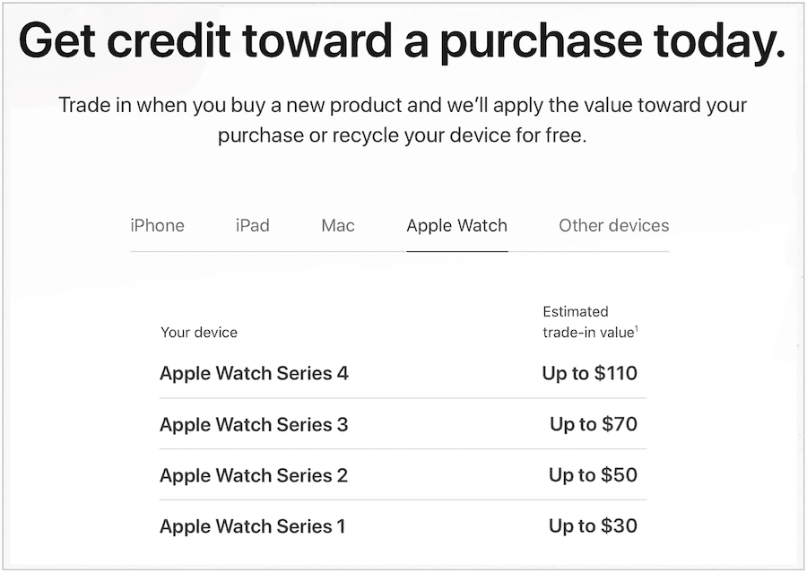 vendre Apple Watch via apple