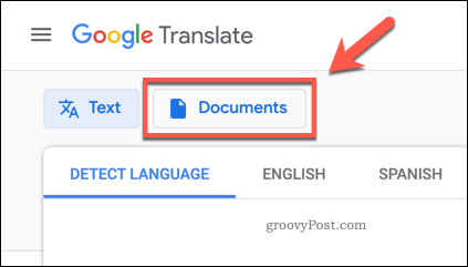 Le bouton Google Translate Documents