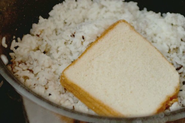 Si vous mettez du pain sur le riz ...