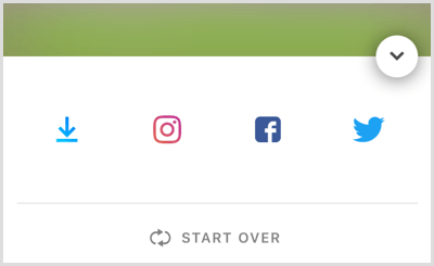 Appuyez sur l'icône Instagram pour enregistrer l'histoire sur votre pellicule.