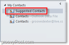 Contacts suggérés dans Outlook 2010