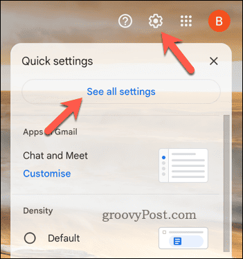 Afficher le bouton Tous les paramètres dans Gmail
