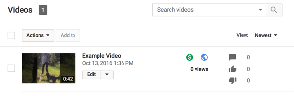 les vidéos youtube monétisées affichent un signe dollar vert
