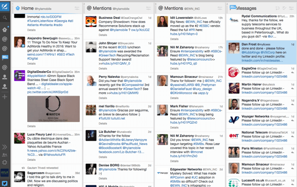 tableau de bord tweetdeck