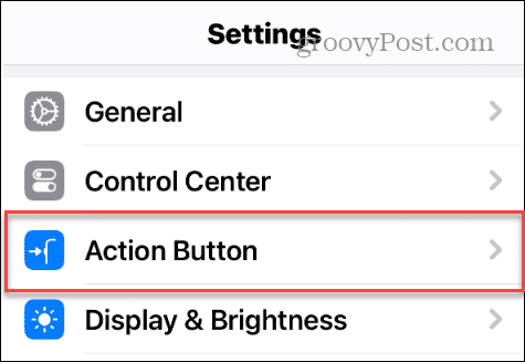 Paramètres du bouton d'action iPhone Pro