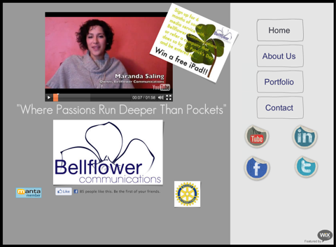 page d'accueil de bellflower communications