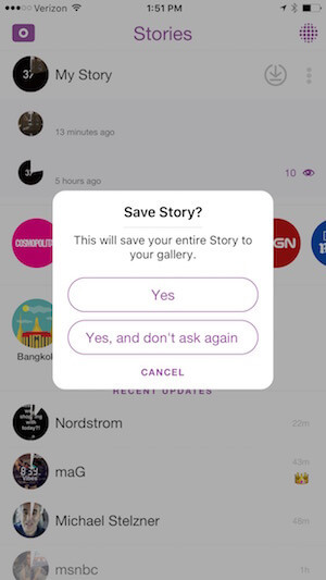 enregistrez votre histoire Snapchat sur votre téléphone