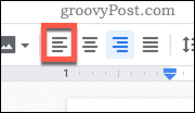 Bouton d'alignement à gauche de Google Docs