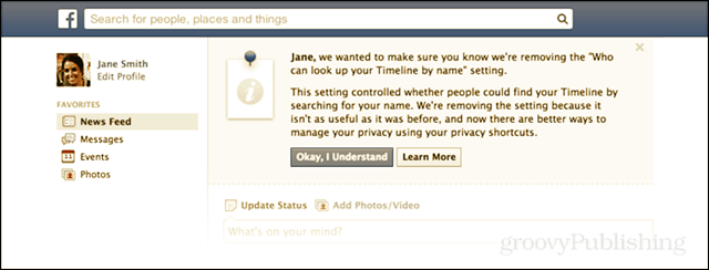Facebook supprime l'option de confidentialité pour masquer le profil de la recherche