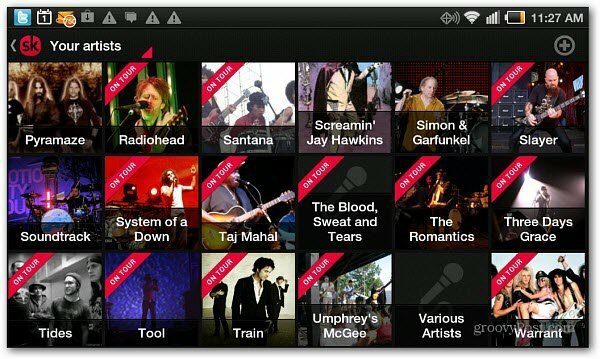 SongKick a maintenant une application Android