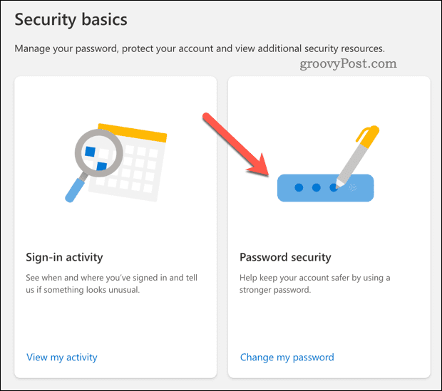 Modifier la sécurité du mot de passe dans votre compte Microsoft
