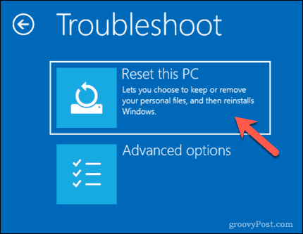Réinitialiser un PC Windows 10