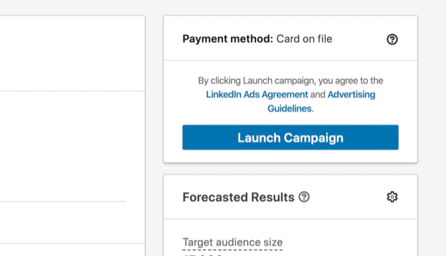 Lancer l'option de campagne dans LinkedIn Campaign Manager