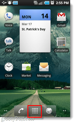 Bouton de tiroir d'application de l'écran d'accueil Android