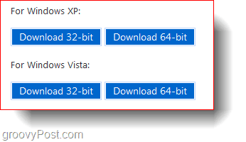Téléchargements Windows XP et Windows Vista 32 bits et 64 bits
