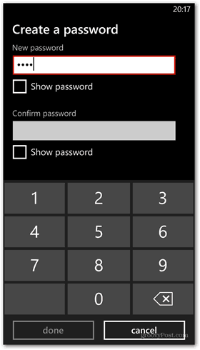 Windows Phone 8 personnaliser le jeu de mots de passe de l'écran de verrouillage
