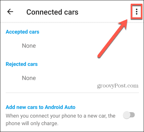 icône android auto trois points