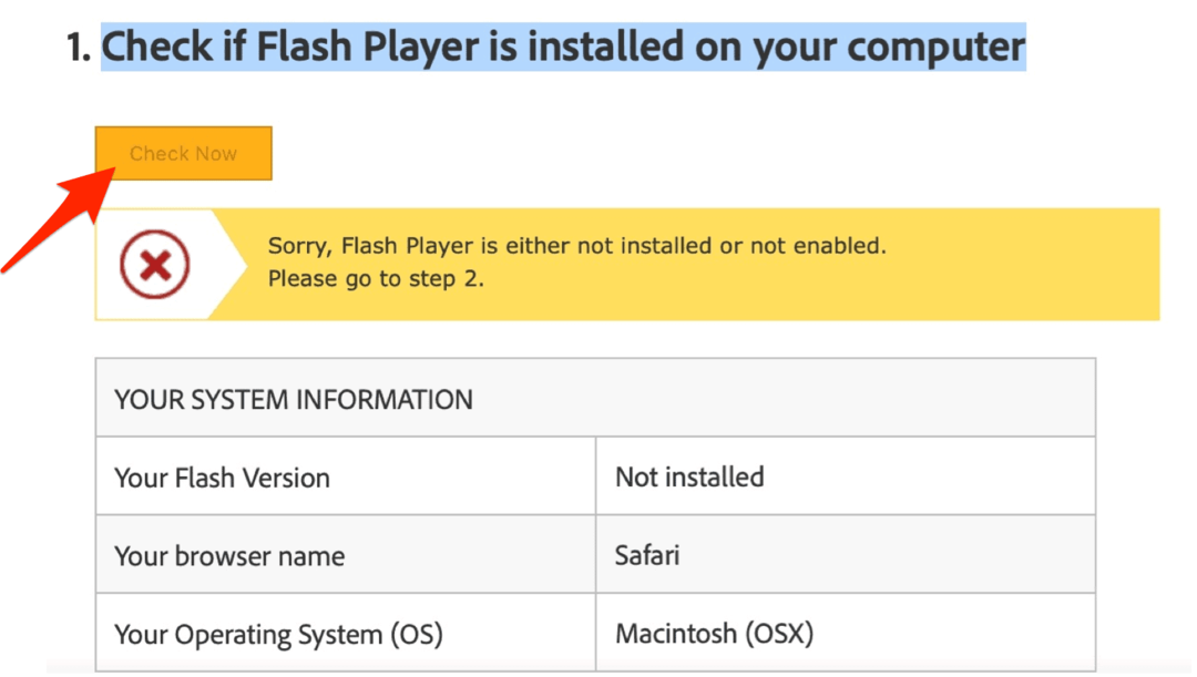 Confirmer la suppression d'Adobe Flash