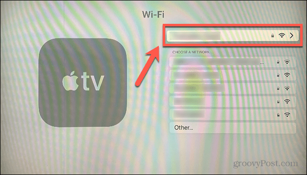 connexion wifi apple tv