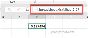Référence de cellule unique à partir d'un fichier de feuille de calcul Excel externe