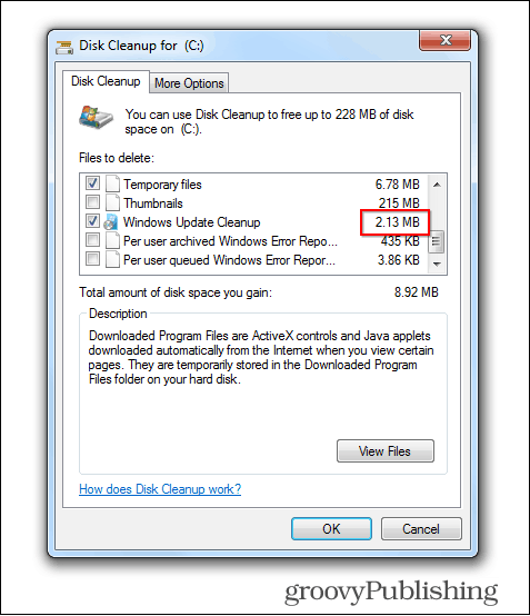 mise à jour Windows 7 supprimer les anciens fichiers nettoyés