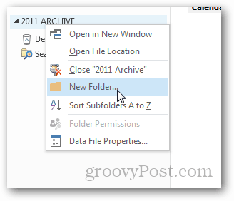 comment créer un fichier pst pour Outlook 2013 - nouveau dossier