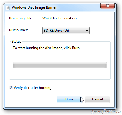 Graveur d'image de disque Windows