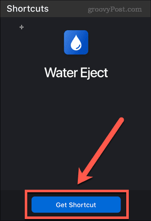 obtenir un raccourci iphone éjecter de l'eau