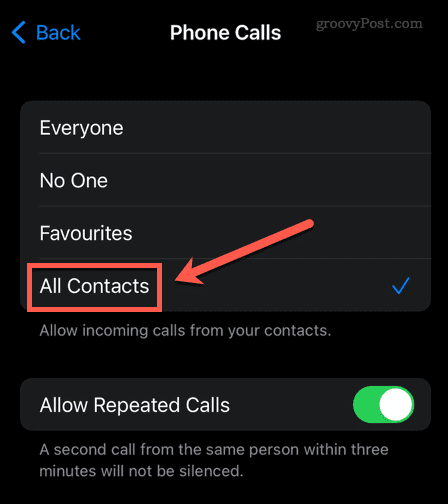 autoriser tous les contacts iphone