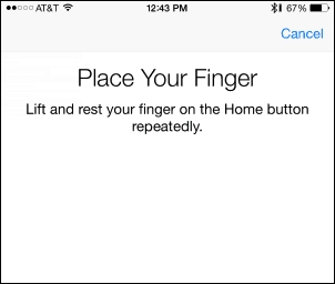 Placez votre doigt - Ajouter une empreinte digitale à Touch ID