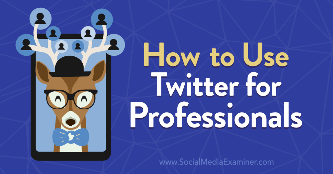 Comment utiliser Twitter pour les professionnels par Anna Sonnenberg sur Social Media Examiner.