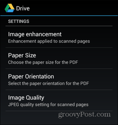 paramètres d'analyse de Google Drive