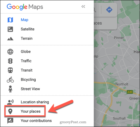 Option Google Maps Your Places