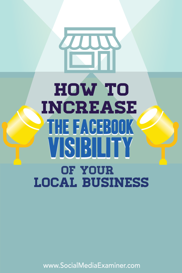 augmenter la visibilité de votre entreprise locale sur Facebook