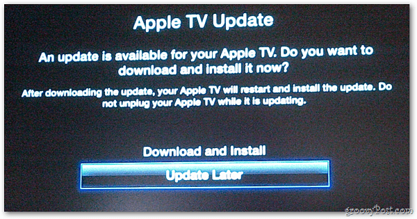 Mise à jour Apple TV