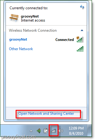 gérer les réseaux à partir de la barre d'état système de Windows 7