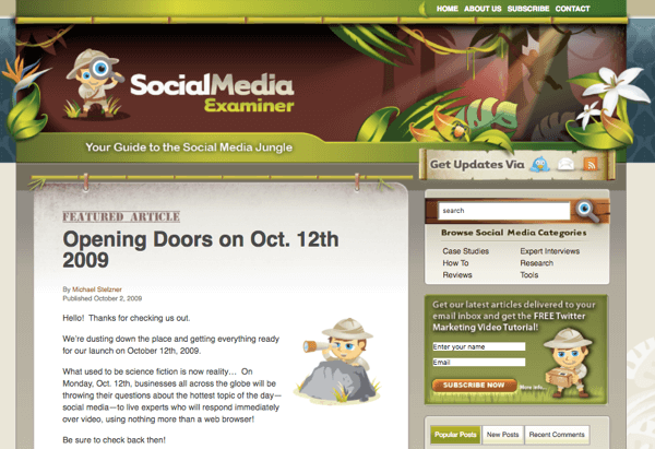 SocialMediaExaminer.com en octobre 2012.