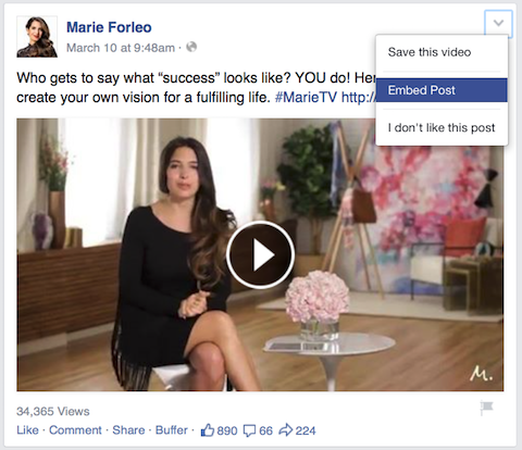 marie forleo vidéo facebook post
