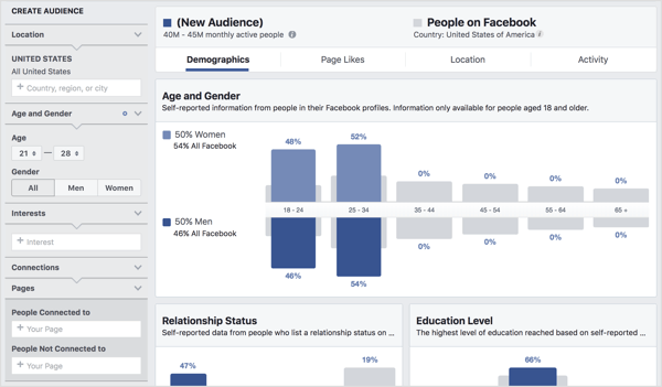 Révélez les détails des segments d'audience à l'aide de Facebook Audience Insights.