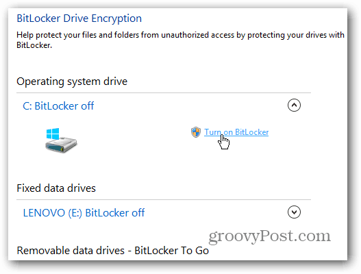 Activer bitlocker